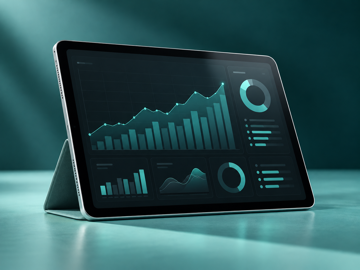 Una tablet con una vista financiera